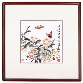 广绣《花丛》（蝶恋花系列）68x68cm